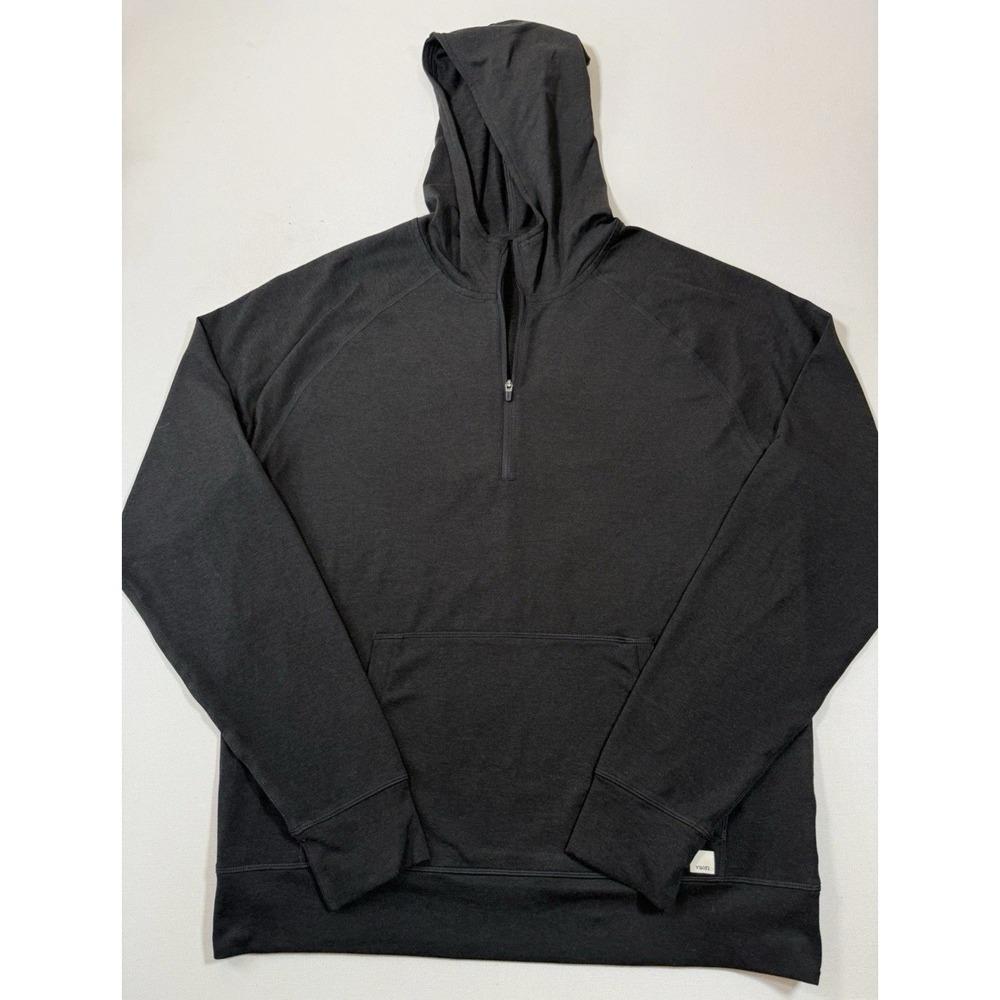 Vuori Ponto Hoodie Mens Large Black 1/2 Zip Performance Stretch Pullover V244
